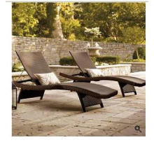 PE Rattan Folding Sleeping Chaise Lounge Chair